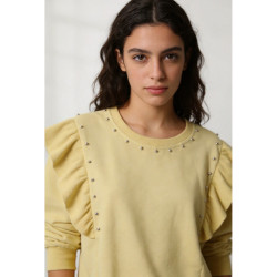 Sudadera Tachuelas Amarilla