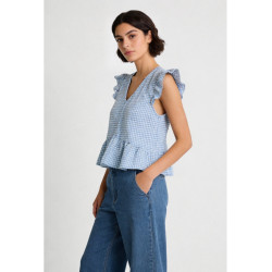 Blusa Cuadros Azul